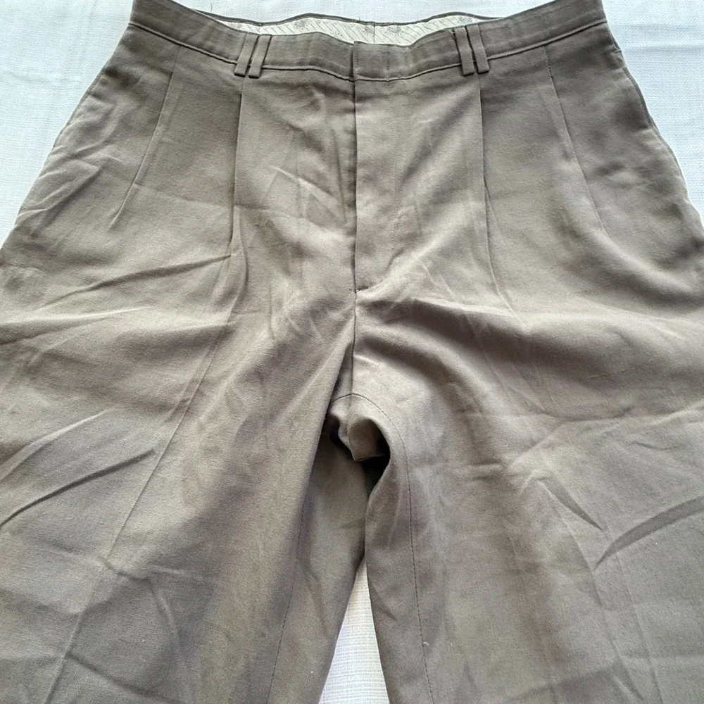 Vintage Gallery Soft Wear Brown Wide Leg Dress Pants High Rise Made in USA 34x34